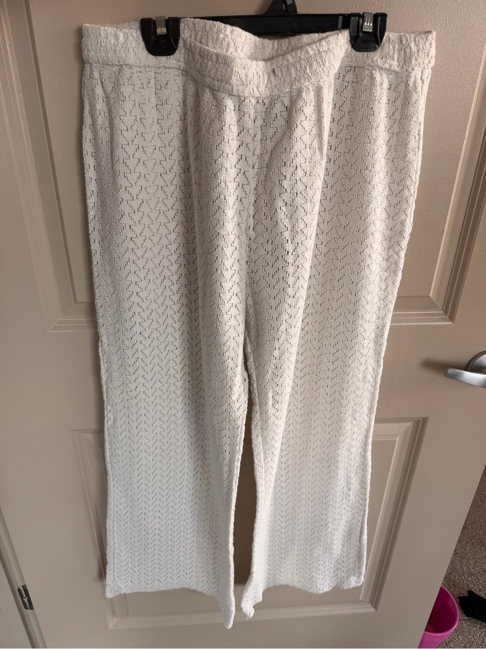 Roxy Cream Knit Wide-Leg Pants